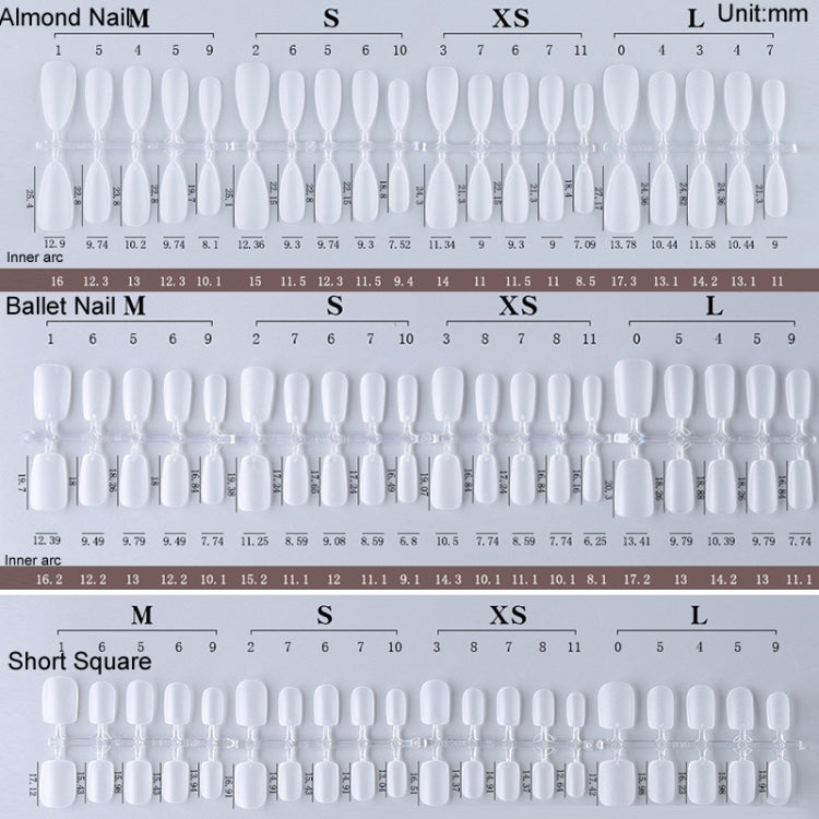 10pairs Of 100pcs/Box Frosted False Nails Artificial Tip, Shape: Long Ellipse XS