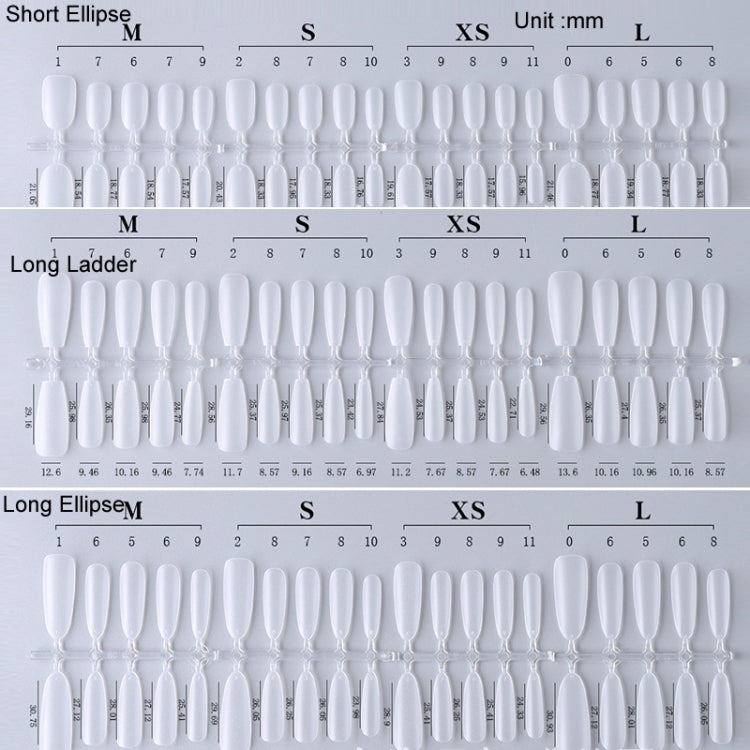 10pairs Of 100pcs/Box Frosted False Nails Artificial Tip, Shape: Long Ladder XS