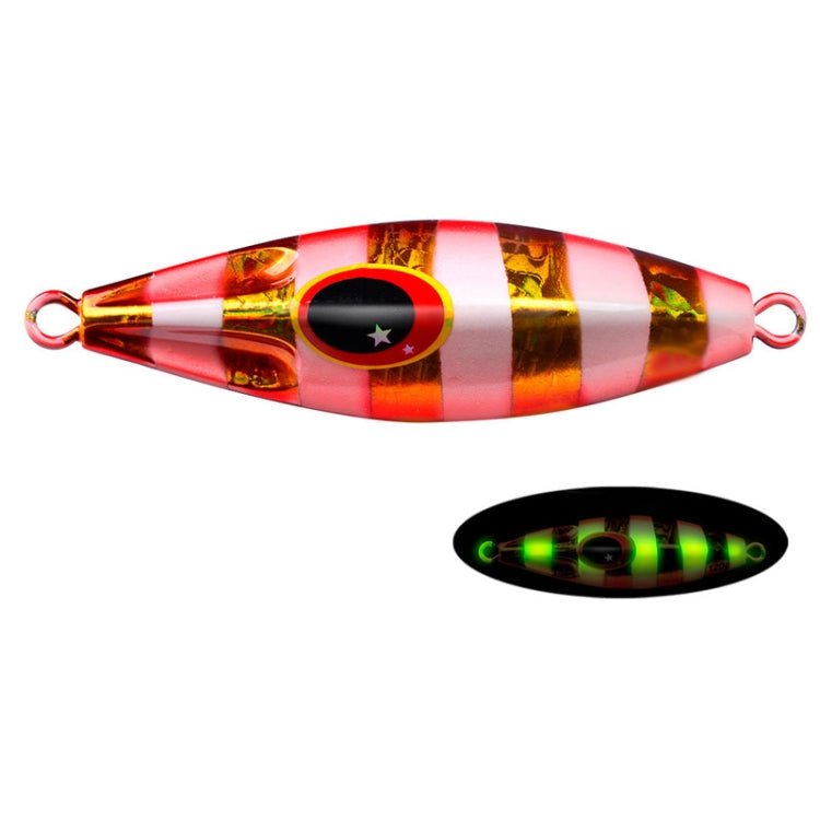 PROBEROS LF124 Deep Sea Iron Plate Lead Fish Fishing Lure Slow Sinking Rocking Luminous Boat Fishing Bait, Size: 40g(Color C)