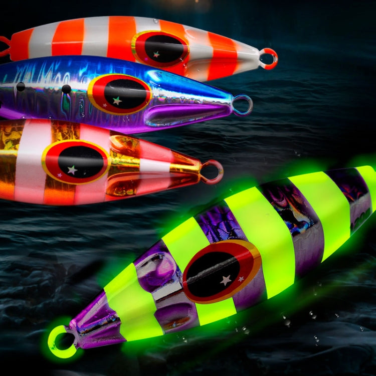 PROBEROS LF124 Deep Sea Iron Plate Lead Fish Fishing Lure Slow Sinking Rocking Luminous Boat Fishing Bait, Size: 120g(Color A)