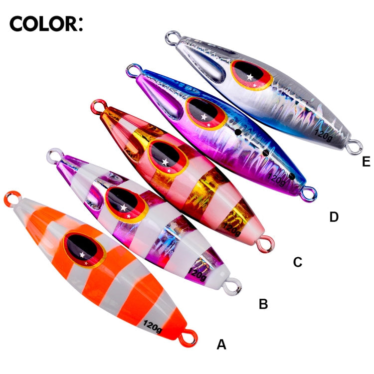 PROBEROS LF124 Deep Sea Iron Plate Lead Fish Fishing Lure Slow Sinking Rocking Luminous Boat Fishing Bait, Size: 60g(Color C)