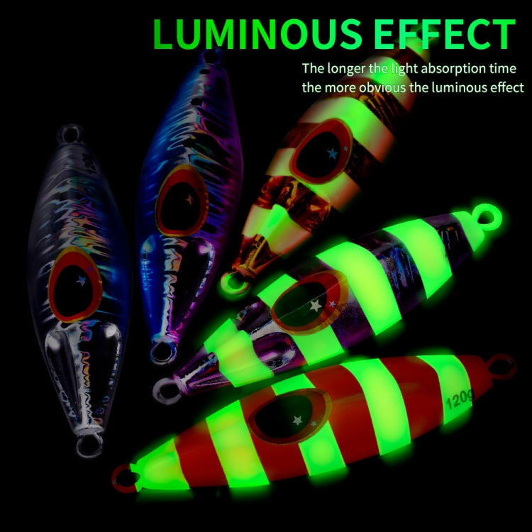 PROBEROS LF124 Deep Sea Iron Plate Lead Fish Fishing Lure Slow Sinking Rocking Luminous Boat Fishing Bait, Size: 80g(Color C)