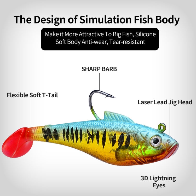 PROBEROS DW6085 Sea Bass Leadfish Soft Lure T-Tail Software Baits Sea Fishing Boat Fishing Bionic Lures, Size: 11cm/24.6g(Color D)