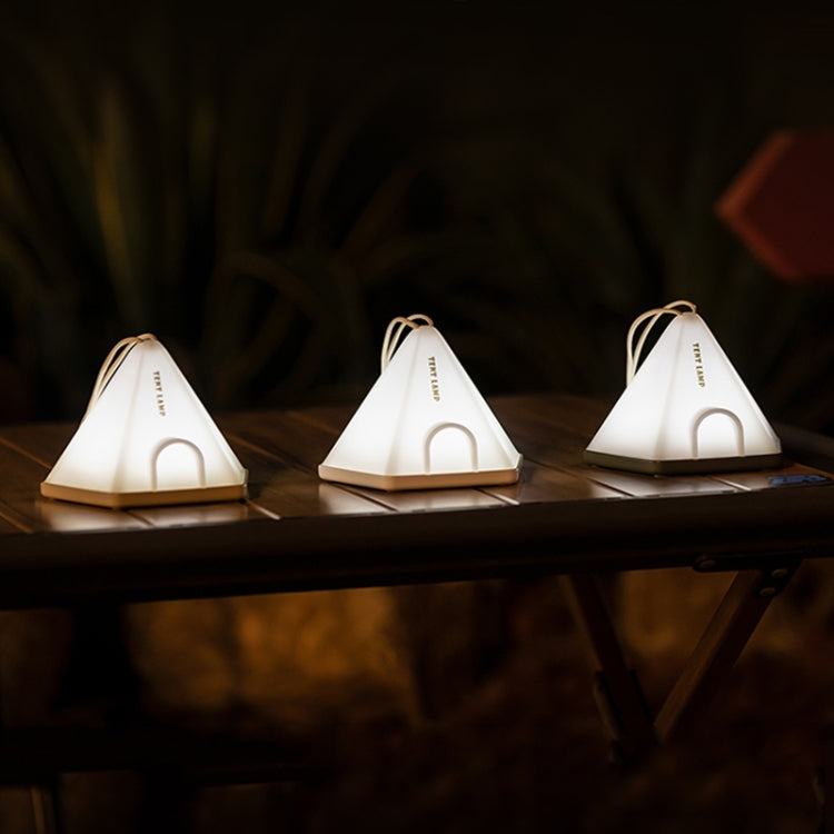 ZAY-L05 Tent-Shape USB Charging Timer Night Light Wild Camping Atmosphere Light(Khaki)