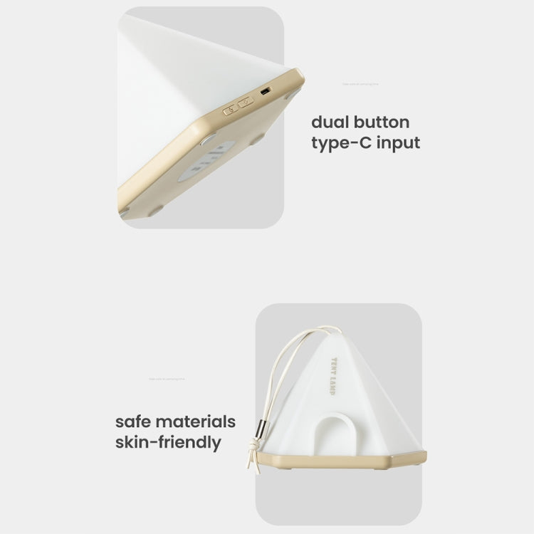 ZAY-L05 Tent-Shape USB Charging Timer Night Light Wild Camping Atmosphere Light(Khaki)
