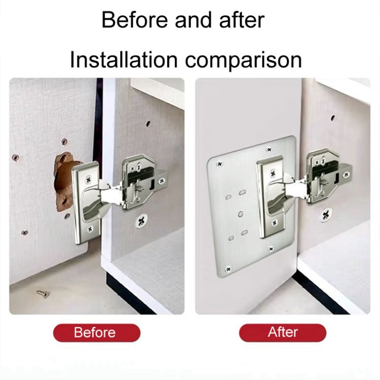 5pcs Cabinet Door Repair Hinge Mounting Plate Hinge Fixing Panel Installing Piece Tool, Size: 80 x 80mm