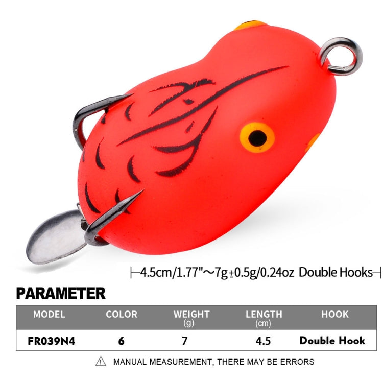 PROBEROS FR039 Mini Thunderfrog Lure Simulation Soft Bait Blackfish Fishing Lure, Size: 7g/4.5cm(Color D)
