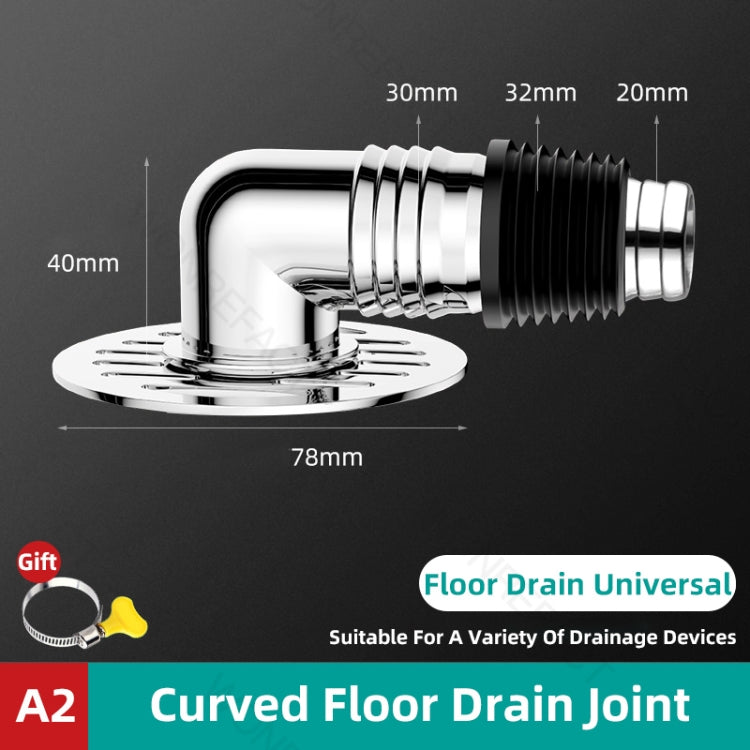 Elbow Type Washing Machine Floor Drain Joint Pipe Connector, Spec: A2