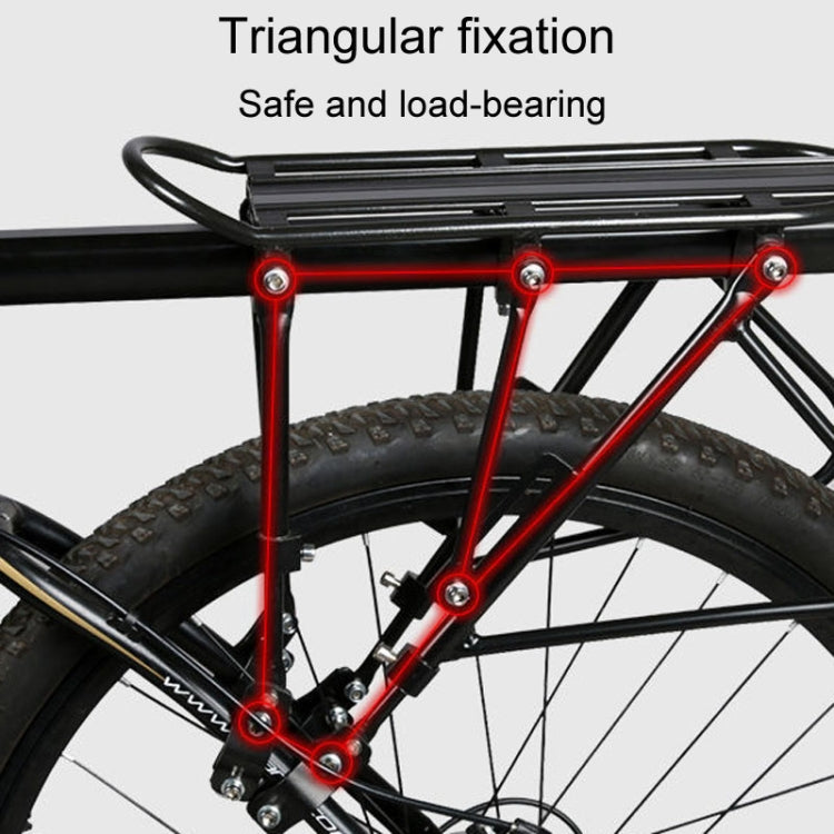 Bicycle Rear Rack Mountain Bike Aluminum Tail Rack With Carrier, Size: Full Quick Release(Black)