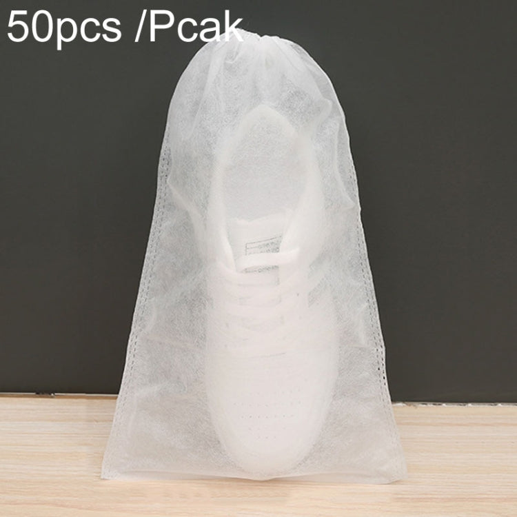 50pcs /Pack 24x38cm Small Portable Thickened Non-Woven Anti-Yellowing And Sunscreen Shoe Bag Shoe Storage Bag
