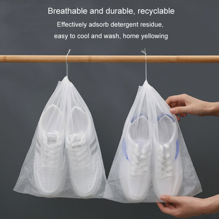 50pcs /Pack 32x38cm Middle Portable Thickened Non-Woven Anti-Yellowing And Sunscreen Shoe Bag Shoe Storage Bag