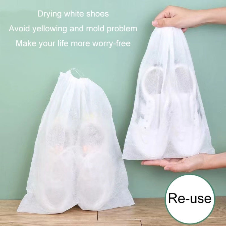 50pcs /Pack 32x38cm Middle Portable Thickened Non-Woven Anti-Yellowing And Sunscreen Shoe Bag Shoe Storage Bag