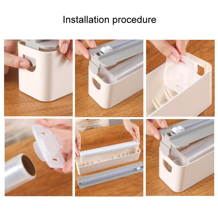 Wall-mounted Magnetic Cling Film Kitchen Paper Storage Cutter(Single Cutter)