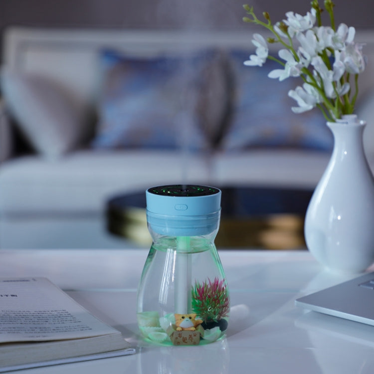 FH-068 Mini USB Car Home Colorful Light Bottle Micro Landscape Humidifier(Blue)