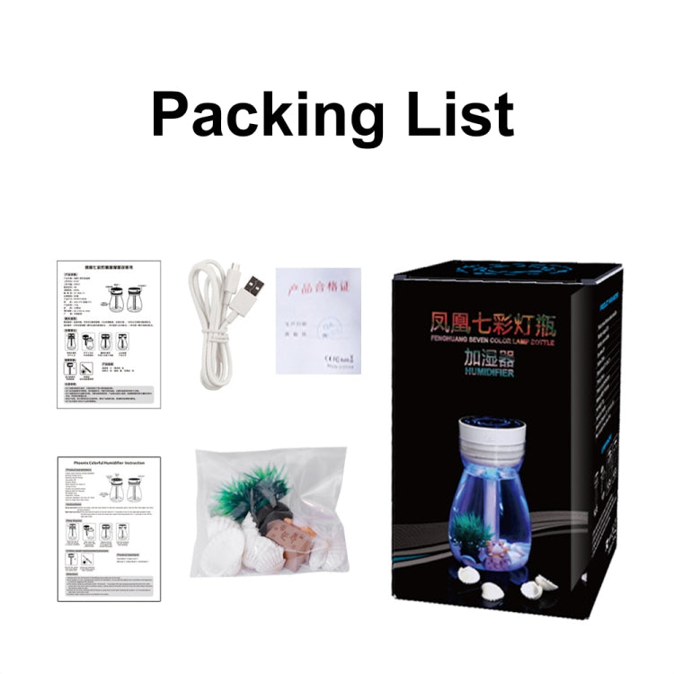 FH-068 Mini USB Car Home Colorful Light Bottle Micro Landscape Humidifier(Blue)