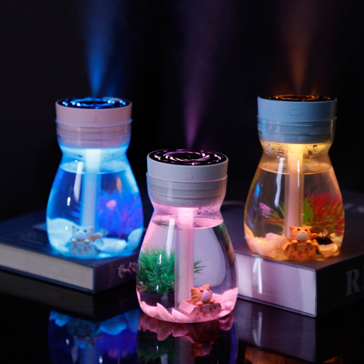 FH-068 Mini USB Car Home Colorful Light Bottle Micro Landscape Humidifier(Pink)