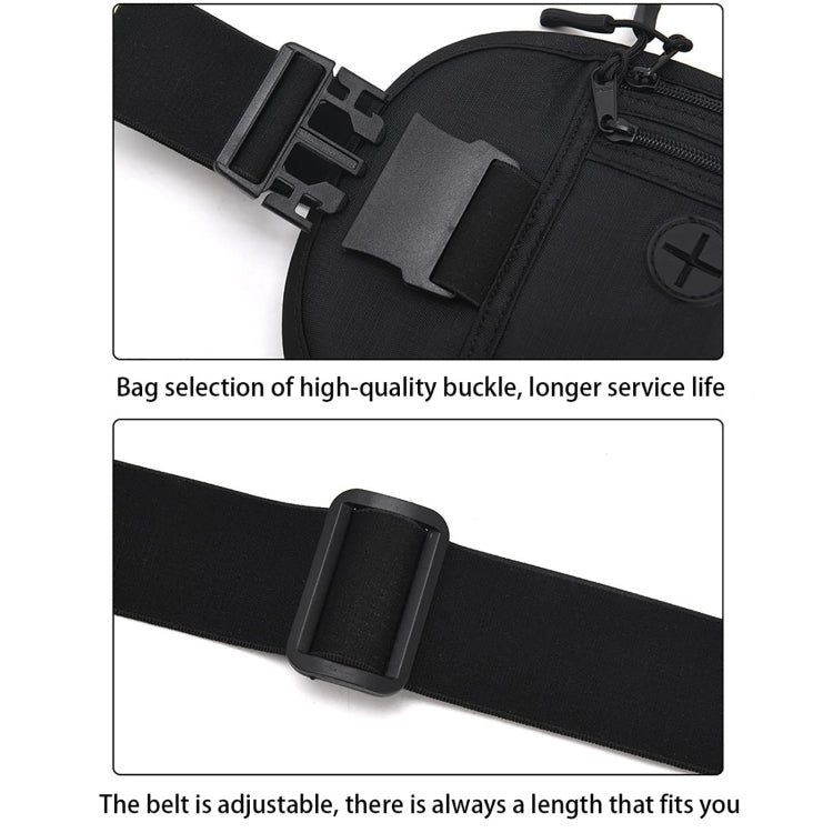 Passport Fit Invisible Waterproof Cell Phone Waist Pack Anti-theft Brush Travel Document Organizer Bag(Black)