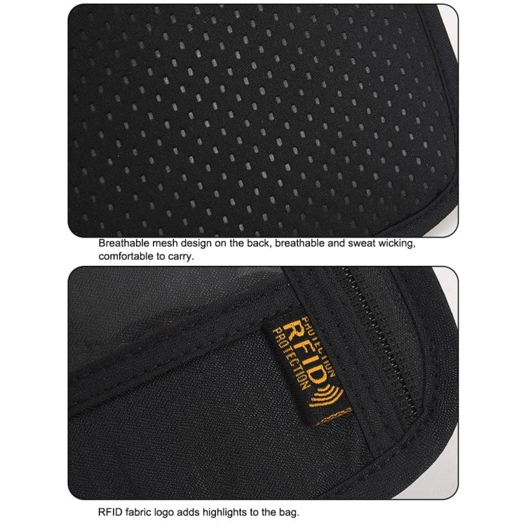 Passport ID Bag Anti-Theft Brush Card Bag Multi-Functional Neck Cell Phone Bag(Grey)