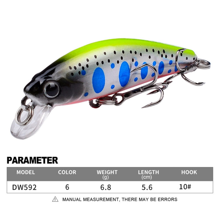 PROBEROS DW592 Sinking Minnow Lure Long Casting Fake Bait Bionic Plastic Hard Bait(Color E)