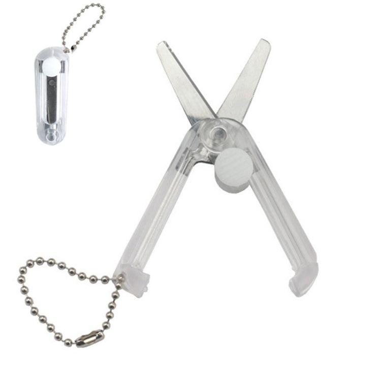 Portable Retractable Folding Scissors Mini Multifunctional Cutting Tools(Transparent)
