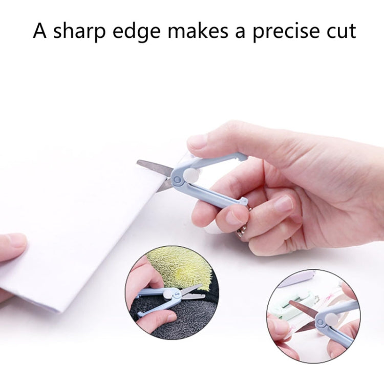 Portable Retractable Folding Scissors Mini Multifunctional Cutting Tools(White)