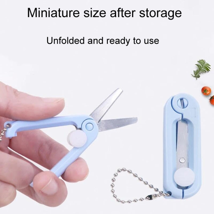 Portable Retractable Folding Scissors Mini Multifunctional Cutting Tools(Blue)