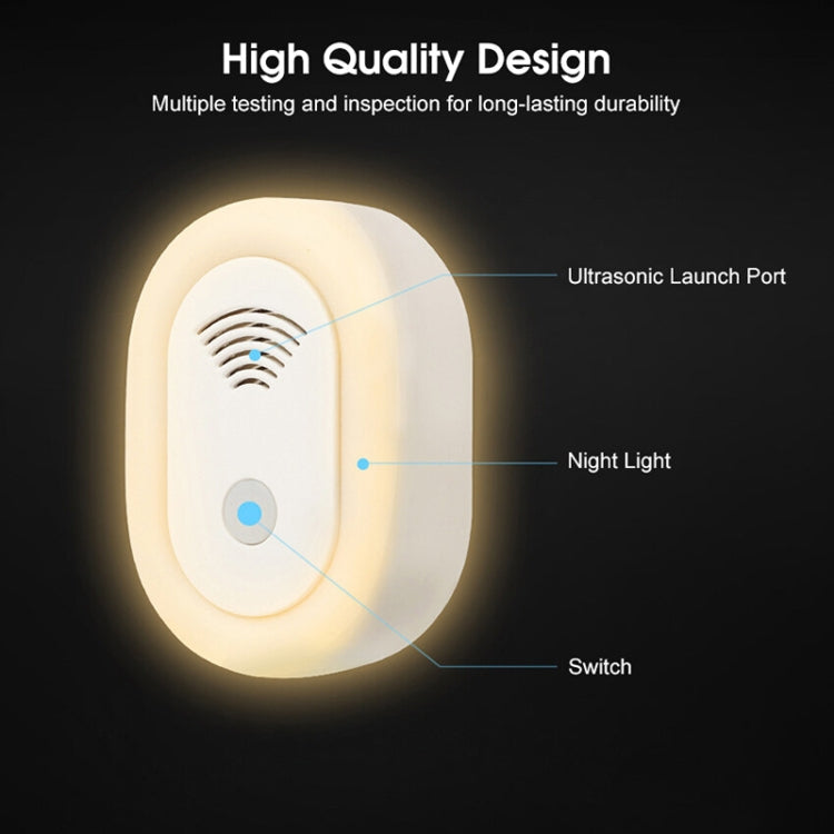 Adjustable Night Light Ultrasonic Mosquito Repeller Mini Home Electronic Mouse Repeller, Spec: AU Plug(White)