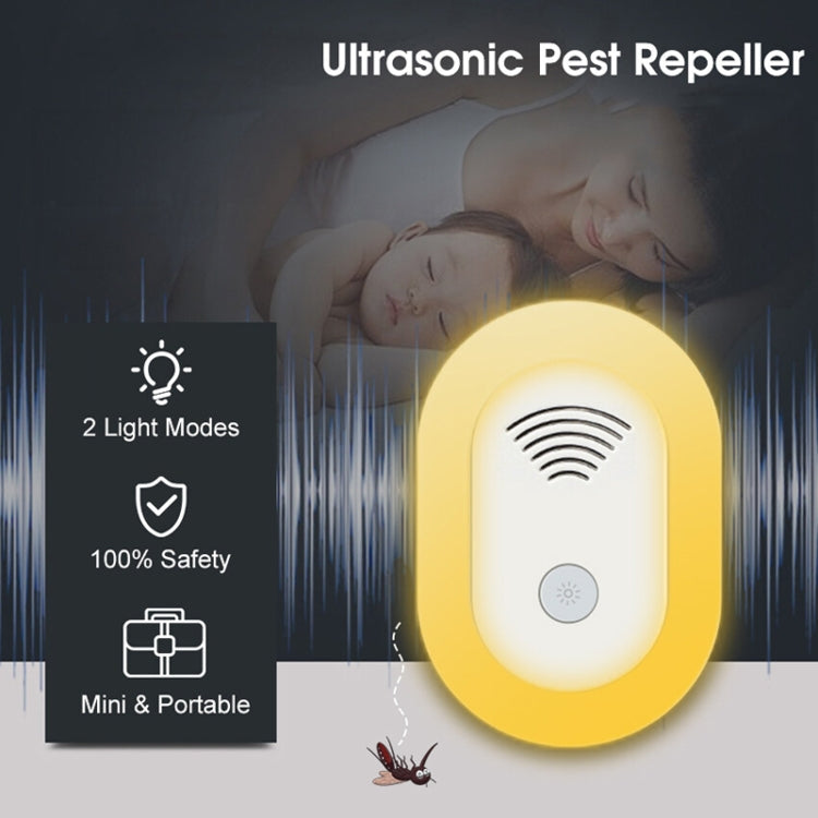 Adjustable Night Light Ultrasonic Mosquito Repeller Mini Home Electronic Mouse Repeller, Spec: UK Plug(White)