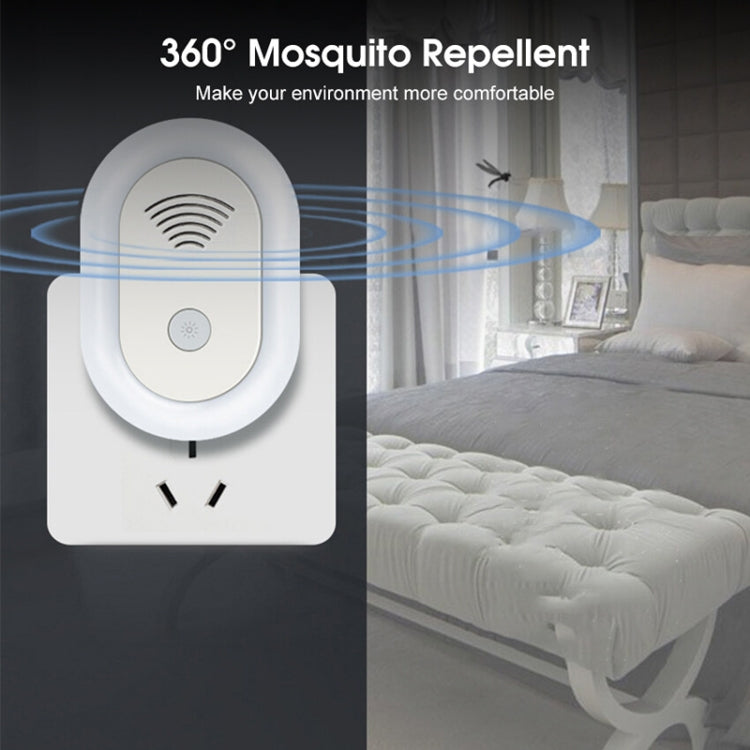 Adjustable Night Light Ultrasonic Mosquito Repeller Mini Home Electronic Mouse Repeller, Spec: EU Plug(White)