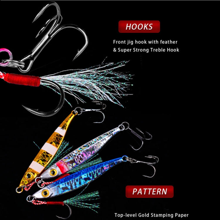PROBEROS LF126 Long Casting Lead Fish Bait Freshwater Sea Fishing Fish Lures Sequins, Weight: 30g(Color B)