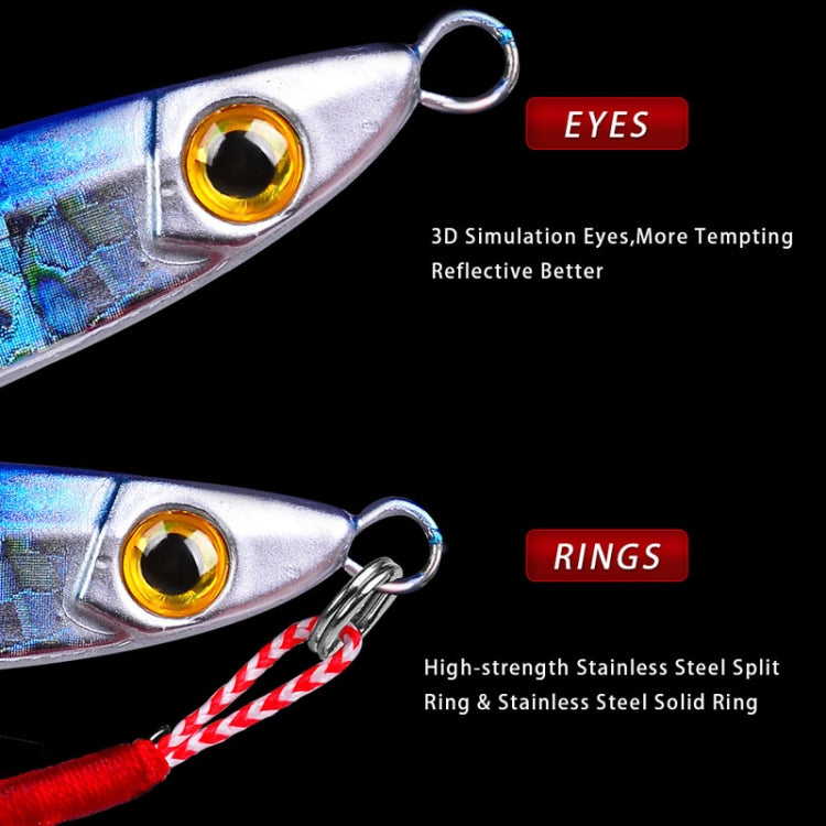 PROBEROS LF126 Long Casting Lead Fish Bait Freshwater Sea Fishing Fish Lures Sequins, Weight: 30g(Color E)
