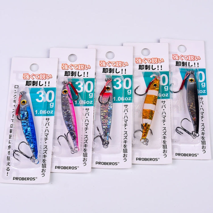 PROBEROS LF126 Long Casting Lead Fish Bait Freshwater Sea Fishing Fish Lures Sequins, Weight: 30g(Color B)
