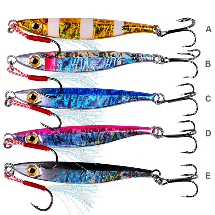 PROBEROS LF126 Long Casting Lead Fish Bait Freshwater Sea Fishing Fish Lures Sequins, Weight: 30g(Color B)