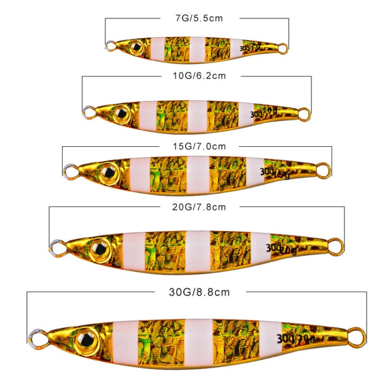 PROBEROS LF126 Long Casting Lead Fish Bait Freshwater Sea Fishing Fish Lures Sequins, Weight: 10g(Luminous Color A)