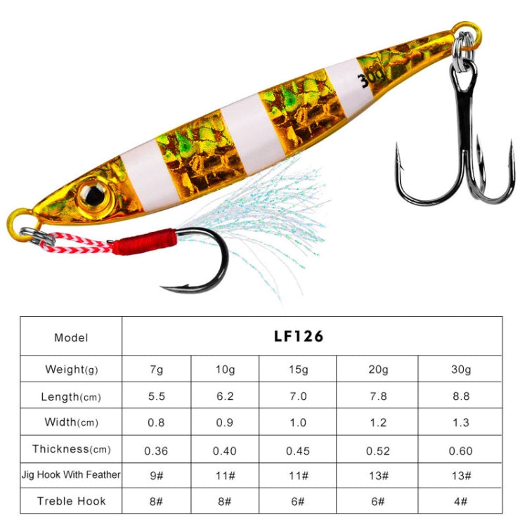PROBEROS LF126 Long Casting Lead Fish Bait Freshwater Sea Fishing Fish Lures Sequins, Weight: 30g(Color B)