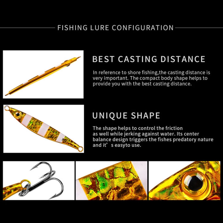 PROBEROS LF126 Long Casting Lead Fish Bait Freshwater Sea Fishing Fish Lures Sequins, Weight: 15g(Color B)