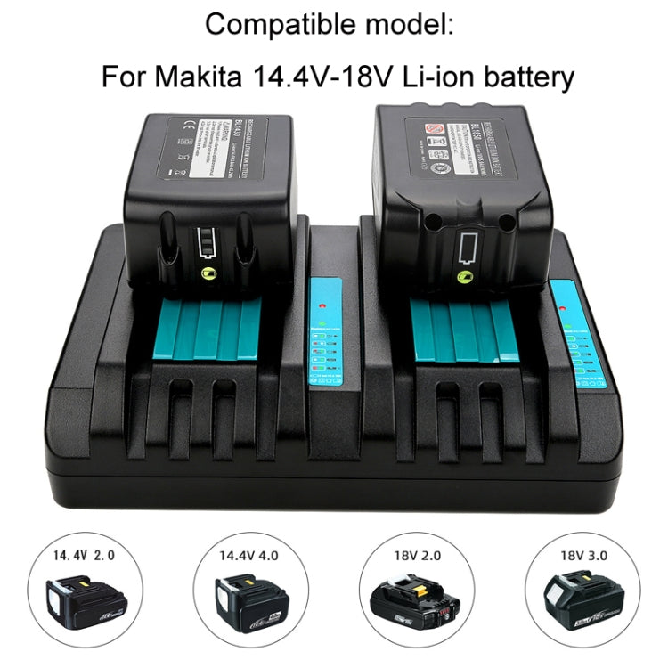 For Makita DC18RC 14.4-18V Lithium Battery Dual Charger, Specification: US Plug