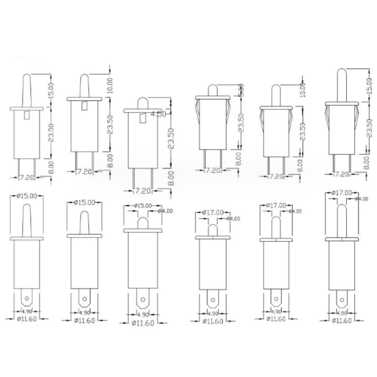 3pcs Refrigerator Door Light Switch Wardrobe Door Self-reset Switch, Size: Normally Closed Large Buckle 9.5mm