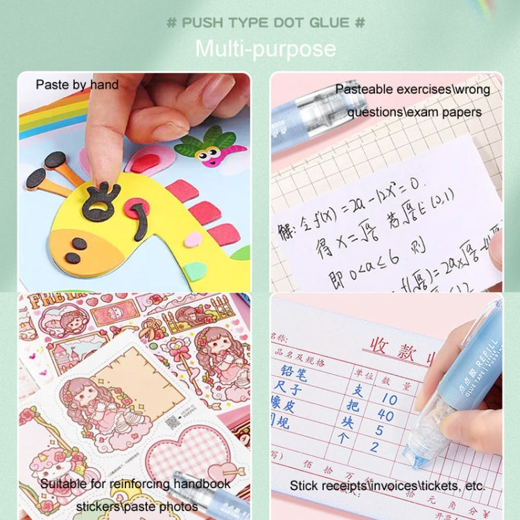Push-Dry Quick Glue Stick Correction Tape Double Sided Adhesive For Handmade Handbook(Blue)