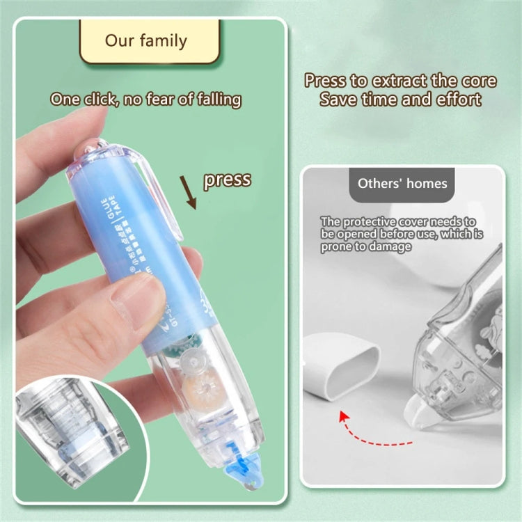 Push-Dry Quick Glue Stick Correction Tape Double Sided Adhesive For Handmade Handbook(Blue)