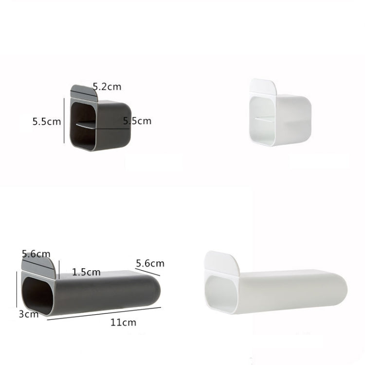Desktop Computer Monitor Auxiliary Pen Holder Desk Adhesive Storage Box, Color: Square Double-layer-Gray