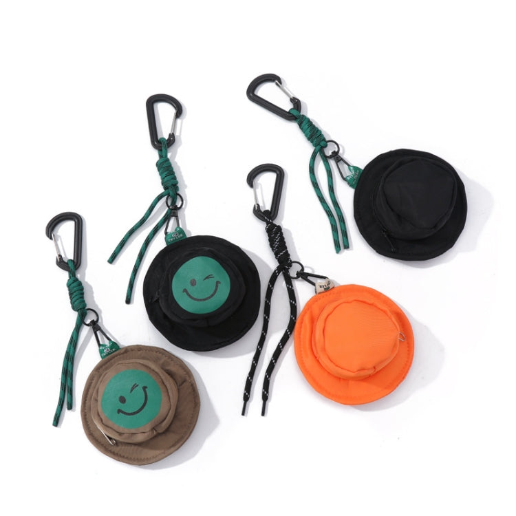 Portable Fisherman Hat Bag Coin Key Pouch Mini Bag Hanger, Color: Black