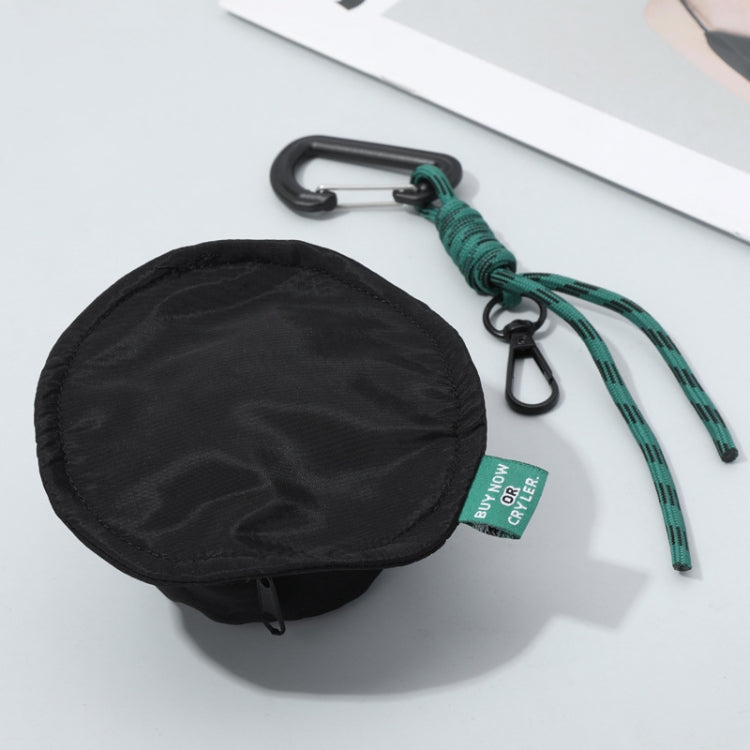 Portable Fisherman Hat Bag Coin Key Pouch Mini Bag Hanger, Color: Black
