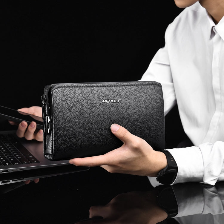 WEIXIER W125 Men Clutch Bag Password Zipper Business Phone Case(Black)
