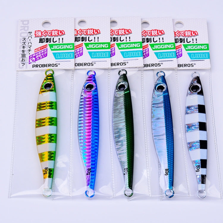 PROBEROS LF121 Fast Sinking Laser Boat Fishing Sea Fishing Lure Iron Plate Bait, Weight: 21g(Color B)