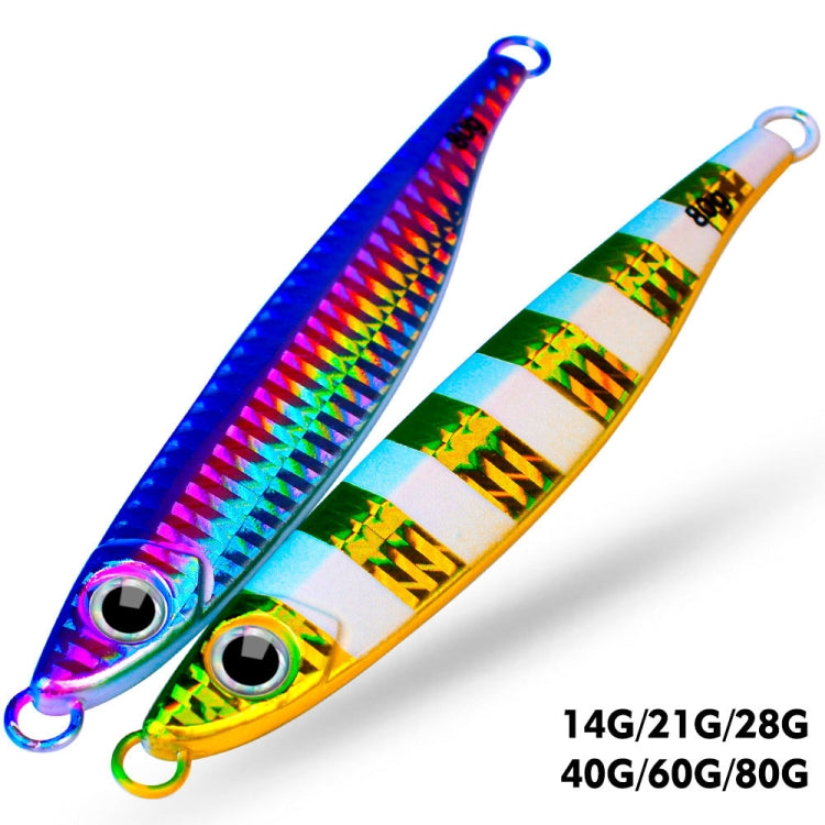 PROBEROS LF121 Fast Sinking Laser Boat Fishing Sea Fishing Lure Iron Plate Bait, Weight: 80g(Color B)