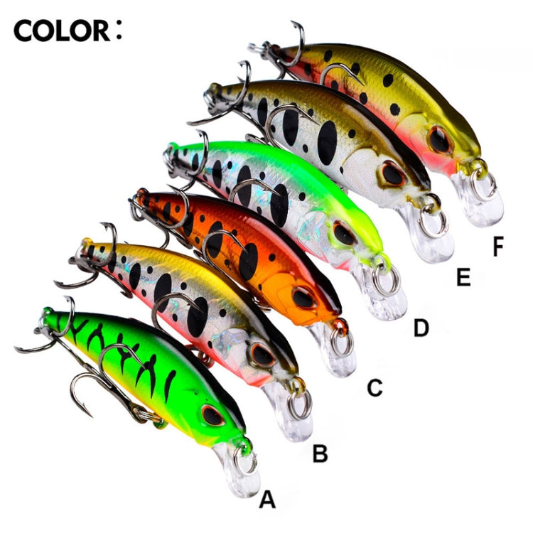 PROBEROS DW577 8003 Hook 5.3cm 4.6g Sinking Minnow Lure Long Casting Bionic Plastic Hard Bait Fishing Tackle(Color A)