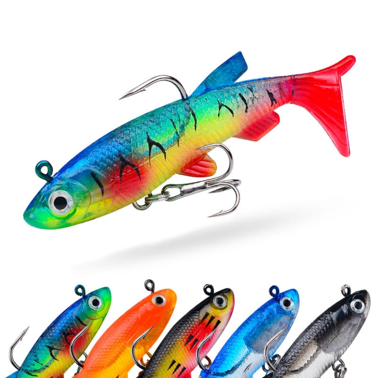 PROBEROS DW6087 T-Tail Lead Fish Soft Lure Sea Bass Boat Fishing Bionic Fake Bait, Specification: 7.5cm/13.5g(Color E)