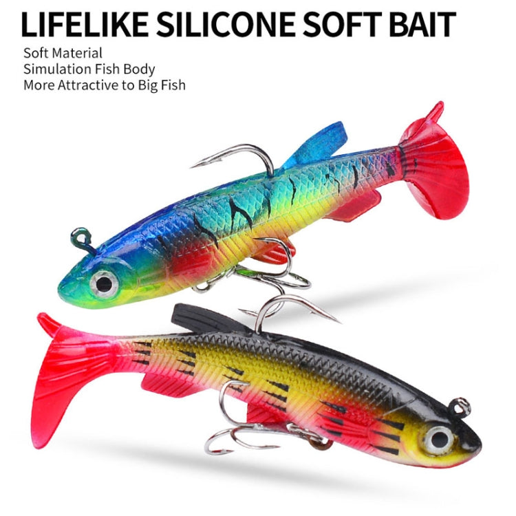 PROBEROS DW6087 T-Tail Lead Fish Soft Lure Sea Bass Boat Fishing Bionic Fake Bait, Specification: 7.5cm/13.5g(Color E)
