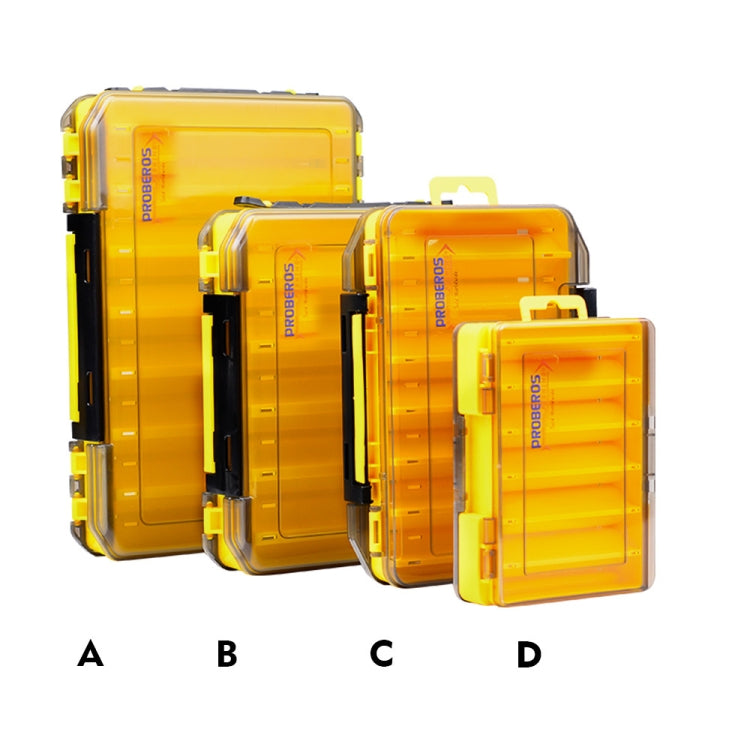 PROBEROS H1000 Double Sided Lure Box Handheld Double Layer Storage Case For Bait Accessories, Style: A Model(Yellow)